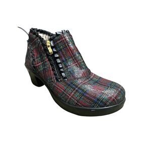 Alegria Hannah Tartan SZ 39 / 9 Leather Ankle Shoe Boot Plaid Check Han-821